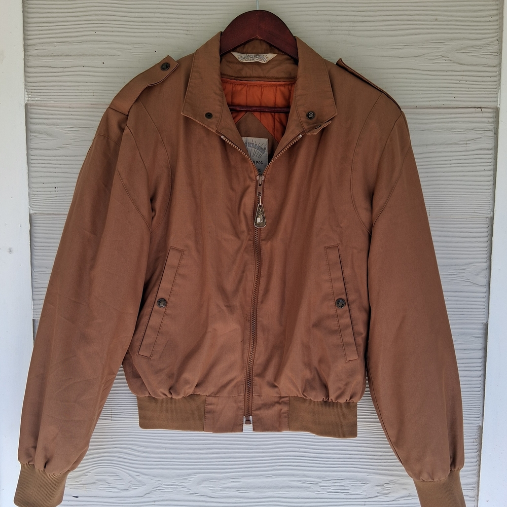 Vintage 70s 80s London Fog Outdoors Unlimited Bomber Jacket Quilt Lined 38 Reg.